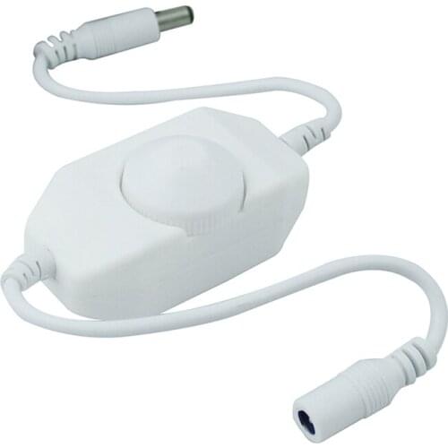 DC12/24V 1 Channel 2A Inline PWM led Dimmer switch for LED Strips with DC Jack,Black/white CE and RoHS, 2 years Warranty LEEDSUN