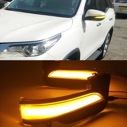 For Toyota Hilux Revo Fortuner Innova 2016 - 2020 Side Rear View Mirror Indicator LED Dynamic Turn Signal Light Sequential Lamp
