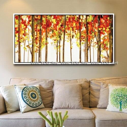 Home Decor large size Canvas Paintings hand painted flower tree Oil Painting artwork picture Wall Art Pictures for Living Room