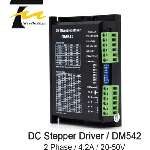 WaveTopSign Stepper Motor Driver DM542 Voltage 20-50VDC Current 1.0-4.2A For 57 86 Series 2-phase Digital Stepper Motor
