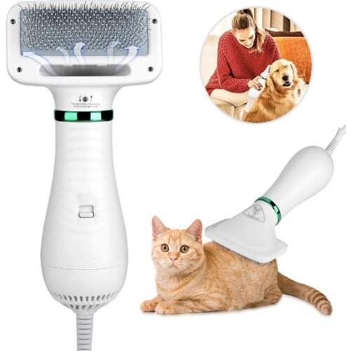 Pet Dryer Dog Hair Dryer Portable Comb Brush Adjustable Temperature Low Noise Blower Pet Grooming Tools For Small Medium Dogs