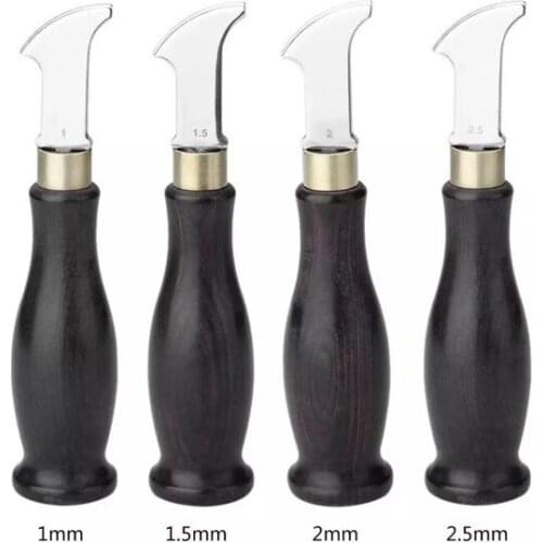 Ebony Groove Press Sandalwood Edge Groove Tool Handheld Shallow Round Crimping Leather Edger