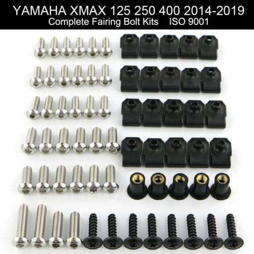 Fit For Yamaha XMAX 125 250 400 2014-2016 2017 2018 2019 Complete Fairing Bolts Kit Covering Bolt Fairing Clips Stainless Steel