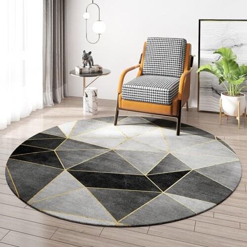 Round Geometric Living Room Carpet Nordic Soft Basket Hanging Chair Cushion Floor Rug Study Chair Mat Bedroom Bedside Carpet