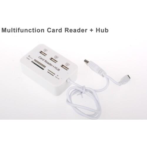 Micro USB OTG Memory Card Reader Adapter 3 USB 2.0 Hub Combo SD MicroSD MS M2