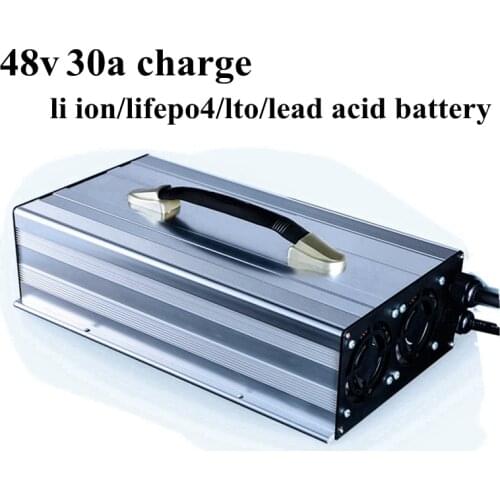 Can Be Customize 48v 30A Charger for 13S 54.6V Lithium Li Ion 16s 58.4v Lifepo4 20s 56v LTO 30A Current Smart Charger 300ah