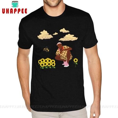 Printing Tyler The Creator Flower Boy T Shirt for Men Bespoke Short Sleeve Heavy Cotton Black Crew Neck T Shirts