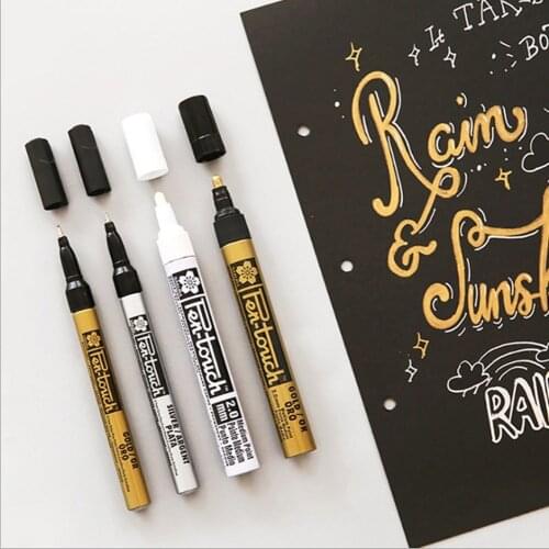 Liquid Chrome Marker Set Gold White Art Mirror Reflection Sign Pen Water-base Paint Marker Metal Diy Card Pebble Art Crafts