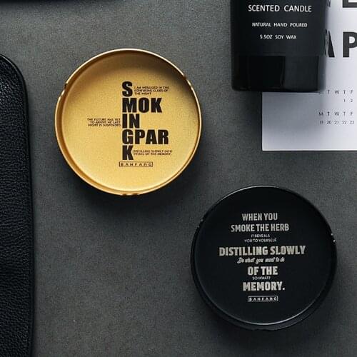 Smoking Accessories Stainless Steel Ashtray Round Beautiful Smoking Set Creative Office Bar Ash Storage Trays Box Home Decor