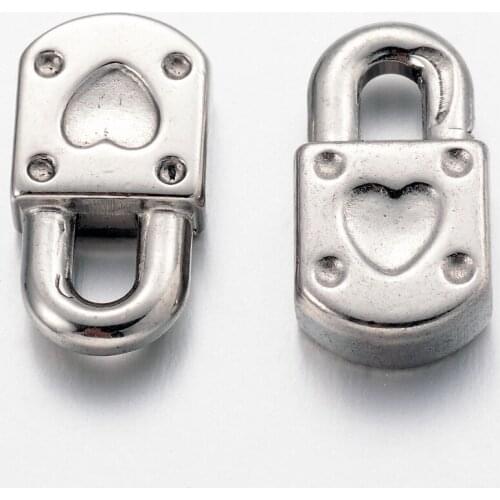 10pcs 304 stainless steel love pattern lock pendant jewelry DIY hand lock Pendant Earrings processing accessories
