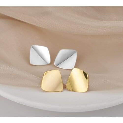 Irregular Quadrilateral Earrings For Women S925 Pin Chic European Modern Female Jewelry Creative Stainless Steel Earring Gifts