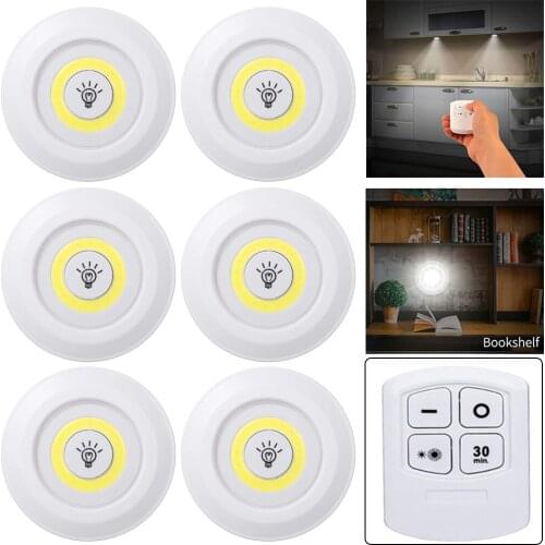 COB Under Cabinet Light Remote Control Dimmable Closets Night Light for Kitchen Bedroom Wardrobe lighting Lamp Battery Operated