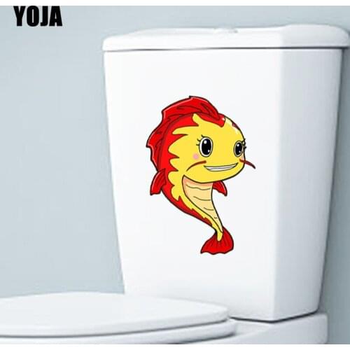 YOJA 16X22.7CM Creative Cartoon Fish Kids Room Home Decor Wall Sticker Toilet Decal T3-1081