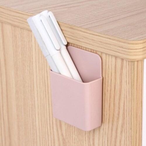 Creative Pasteable Pen Holder Desktop Storage Boxes Desk Organizer Office Storage School Stationery Holders desktop organizer
