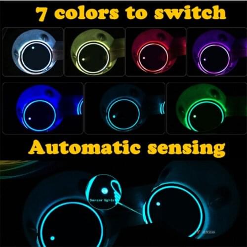 Universal Car Cup Holder RGB Light Mat Pad Drink Coaster Home Decoration Decorative Lamp