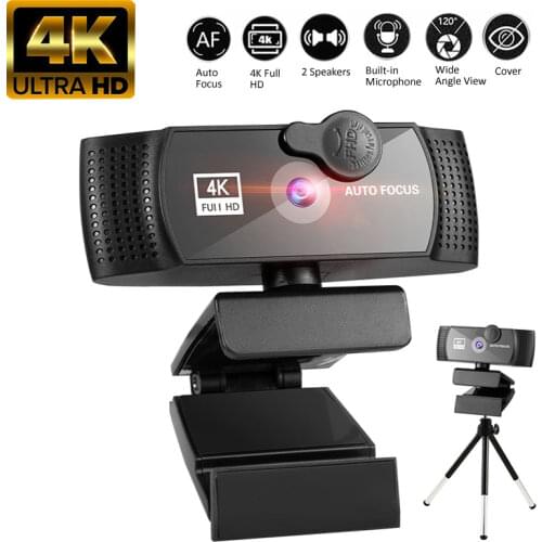 1080P 2K 4K Autofocus Webcam PC Computer USB Connection Webcam with Microphone Privacy Cover Full HD Web Cam