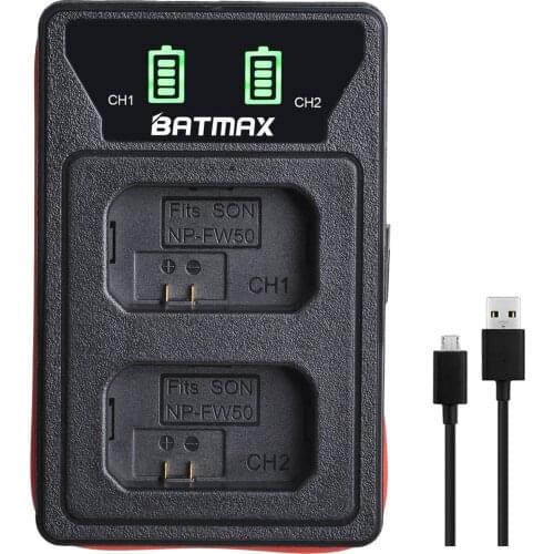 USB Dual Battery Charger for SONY FW50 NP FW50 NP-FW50 NPFW50 NEX-3 NEX-5 NEX-6 SLT-A55 A33 A55 A37 A3000 A5000 A6000 Camera