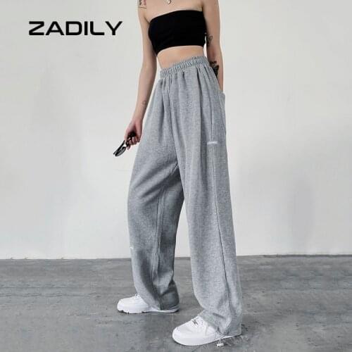 ZADILY Y2K Street Style High Waist Loose Women Wide Leg Pant Appliques Ladies Long Pants 2021 Summer Hip Hop Female Trousers
