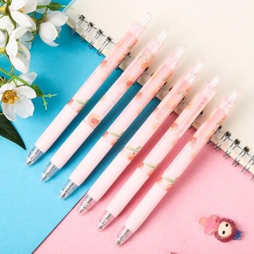 1 Piece Lytwtws Gel Cute Pen Creative Pink Color Peach Press Office Gift School Supplies Stationery Kawaii Funny Pens