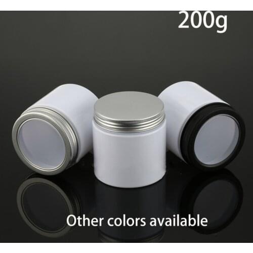 10pcs 200g Empty White Plastic Jar 200ml Cosmetic Makeup Cream Lotion Container 7oz Coffee Tea Candy Sugar Packaging Bottle