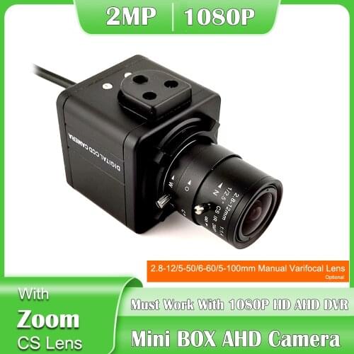 2MP AHD Camera 1080P Metal Color BOX Security Mini Camera With 5-50mm 2.8-12mm 6-60mm Manual Varifocal Lens For AHD DVR Systems