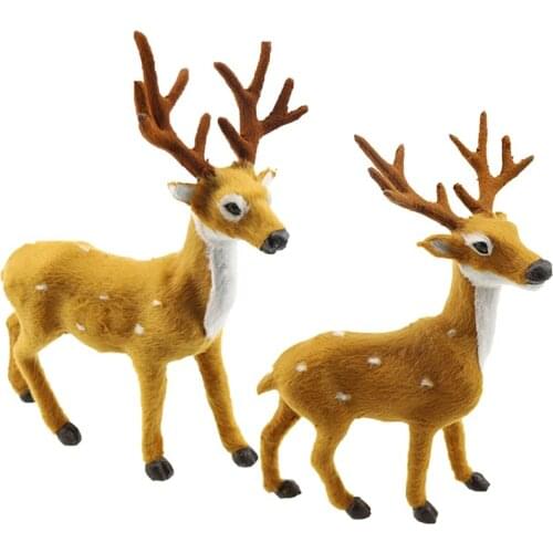 2PCS Christmas Table Ornament Reindeer Shape Desktop Christmas Cartoon Deer Decoration Deer Xmas Table Ornament