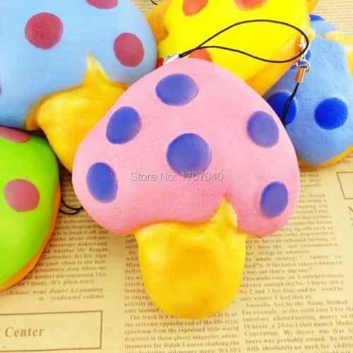 20PCS/lot New Jumbo Dot Mushroom Squishy Soft Bread Scented Kid Toy Wholesale Fun Gift