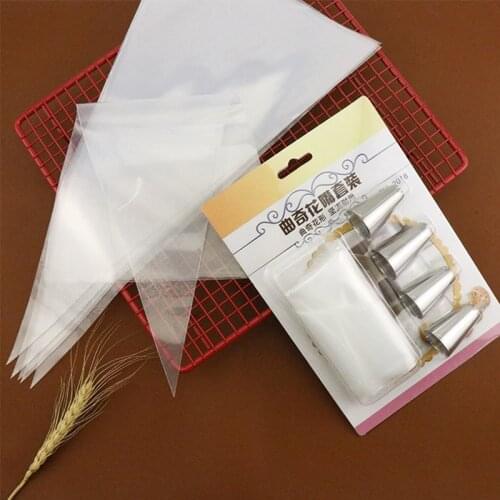 5Pcs/set Pastry Bags Stainless Steel Decorating Mouth Cream Reusable Nozzles Baking Making Cake Cookie Butter Kitchen Tool