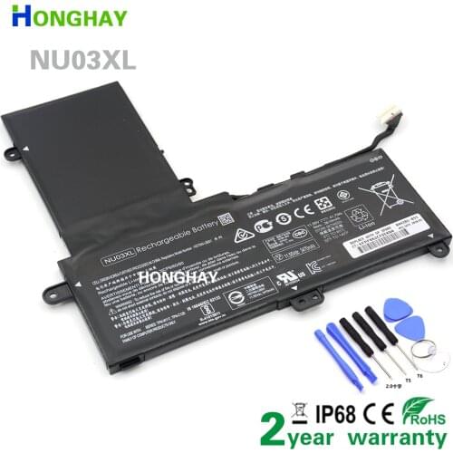 HONGHAY NU03XL Laptop battery For HP TPN-W117 TPN-C128 NU03XL HSTNN-UB6V 843536-541 844201-855 11.55V 41.7WH 3615MAH