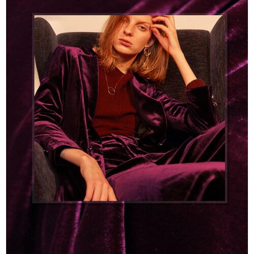 White waxberry Purple Silk Velvet Fabrics Garment Materials Autumn Women Dress Coat Suits Sewing Cloth Tailor Freeshipping