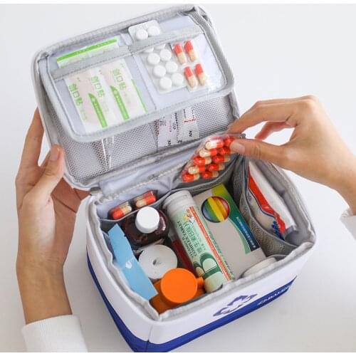 Large Capacity Layered Medical Bag Multifunctional Travel Emergency Medical Treatment Article Organizer Drug Storage Case Items