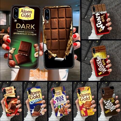 Chocolate Phone case For Huawei Honor 6 7 8 9 10 10i 20 A C X Lite Pro Play black soft Etui fashion coque silicone bumper tpu