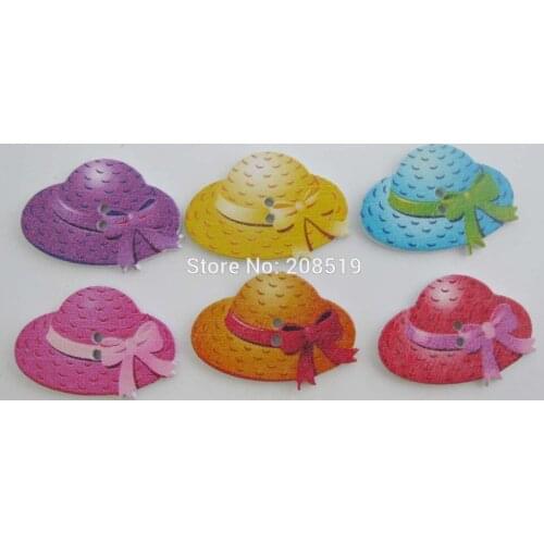 WBNWAO 22mm*30mm charm wood buttons mix 100pcs 2 holes sewing scrapbooking accessory