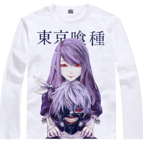 Tokyo Guru T-Shirt Rinkaku Shirt heat-transferred Long sleeves t-shirts anime Fan kawaii costume t-shirts mens Anime shirts a