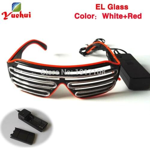 Hot sales 17 style Bi-color lighting EL Shutter glasses Party decor Glasses gift For dance show,DJ,Club,Festival,Party toys