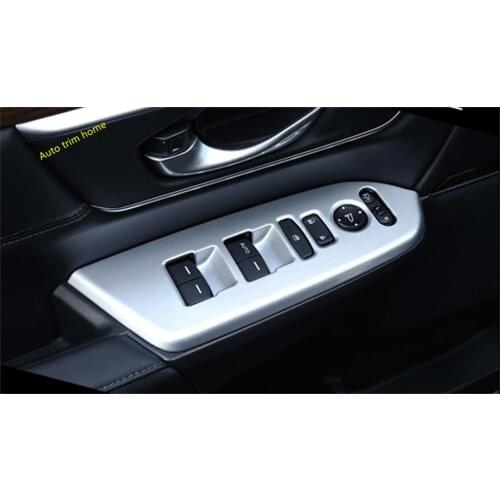 Lapetus Interior Fit For Honda CRV CR-V 2017 - 2020 Door Window Lift Switch Button Panel Frame Trim / Matte /Carbon Fiber Style
