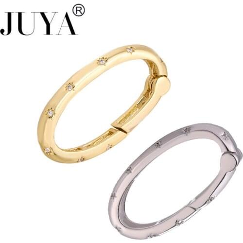 JUYA Hot Sale Cubic Zirconia Screw Spiral Charms Clasps For Jewelry Making DIY Hooks Connectors Handmade Jewelry Accessories