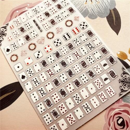 MG190105-13 T-124 Card Solitaire Mahjong 3D Back glue Nail decal Nail sticker Nail decoration Nail art Nail tool Nail ornament