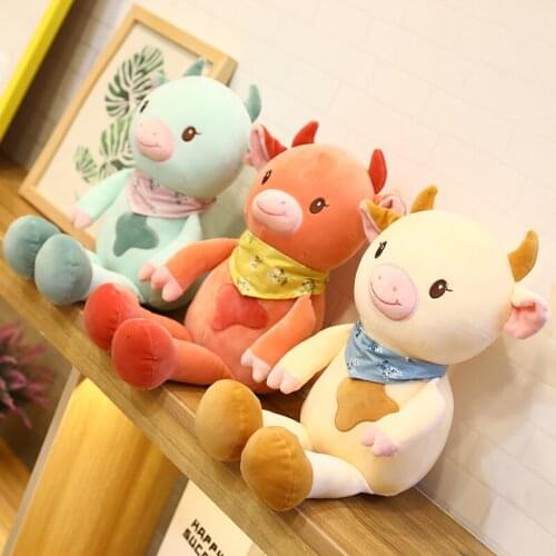 Nice New 1PC 30CM-70CM Kawaii Animals Toys Kids Toys Milk Cow Pillow Cartoon Stuffed Cattle Plush Toys for Children Cute Gift
