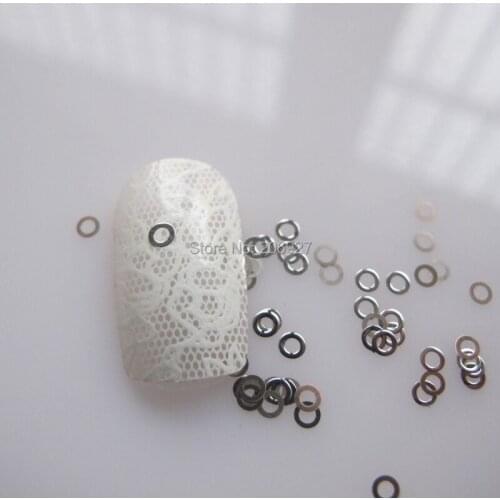 MS171-1 100pcs Silver Cute Circle Metal Sticker Nail Art Metal Sticker Nail Art Decoration Non-adhesive Sticker