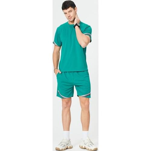 Mens Summer Casual Sportsuit 2 Piece Fashion T-Shirt + Fitness Jogging Shorts Tight-Waisting Quick-Dry Mens Sportsuit