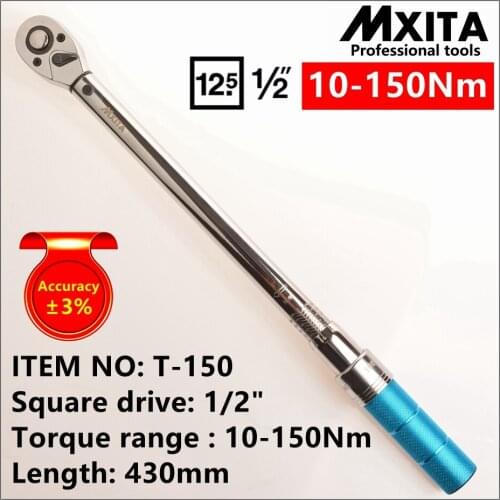 MXITA Free shiping 1/2" 10-150N Professional Torque Wrench Bike Repair Tool Torque Spanner Tool hand tool set