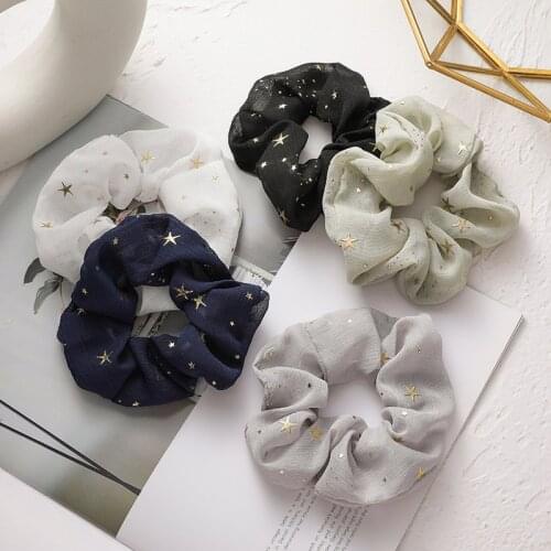 Korea Style New Simple Cute Girl Hair Rope Retro Fabric Starry Sky Ins Sweet Crude Hair Ties for Women Fashion Hair Accessory