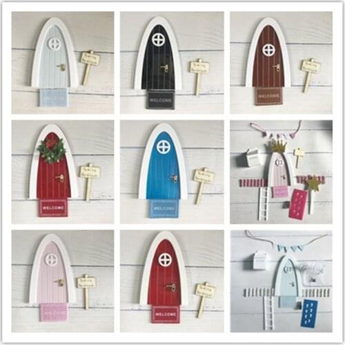 Wholesale Tooth Fairy Door Kit Great Gift for Miniature Fairy Door Accessories Pink Hobbit Door PretendPlay Toys for Kids