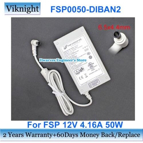 Original FSP FSP0050-DIBAN2 Switching Power Adapter 12V 4.16A 50W 9NA0502621 White Charger 6.5x4.4mm