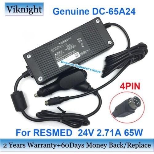 Original Resmed 24V 2.71A 65W DC Adapter Charger IP22 For Car Resmed AIR SENSE Adapter Power Supply