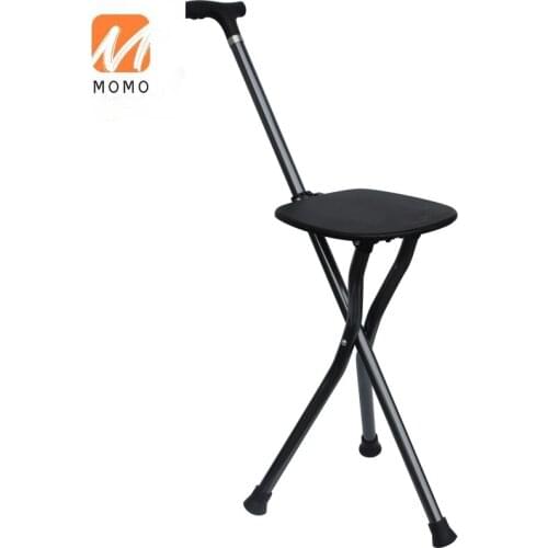 Walking Stick Three-Legged Stool Outdoor Alpenstock Walking Stick Aluminum Alloy Multifunctional Folding Walking Stick