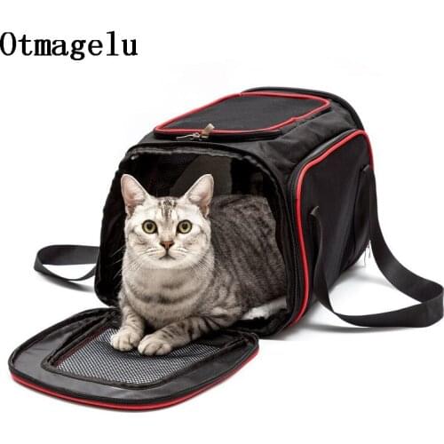 Pet Car Dog Carriers Cat Travel Carrying Handbag Breathable Shoulder Bag Net Yarn Portable Pet Backpack Double Exhibition Bag