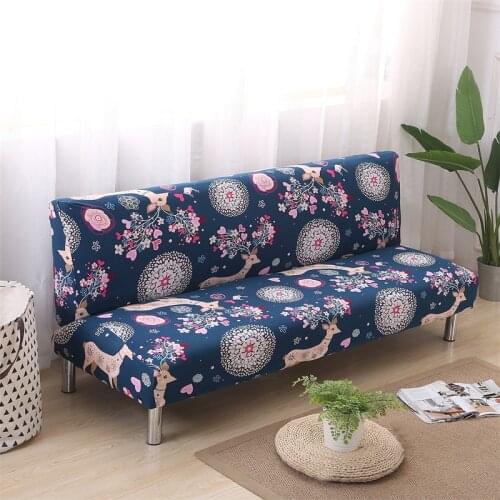 All-inclusive Sofa Cover Floral Without Armrest Christmas Fawn Sofa Bed Cover Elastic Protector Copridivano Folding Couch Cover