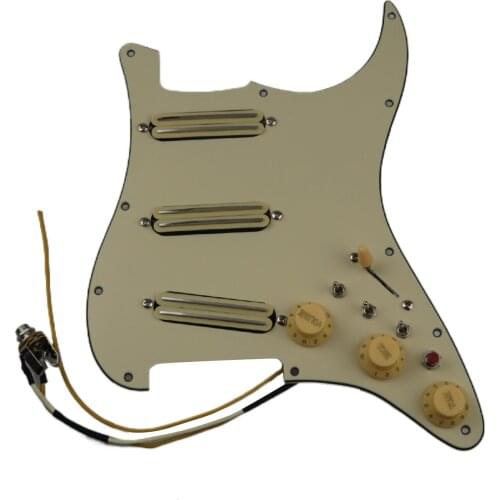 Prewired Pickguard Guitar Pickups SSS Humbucker Pickups loaded pickguard Pickups Yellow Set For Stratocas